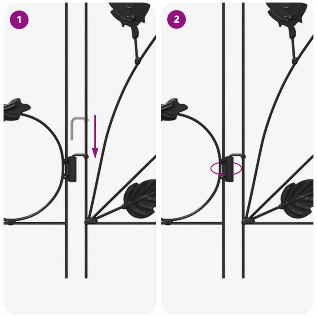 Recinzione per Giardino 5 pz Nero Acciaio CFW8545258