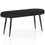 Panca rivestita con cuscino imbottito in spugna e gambe metalliche solide, Panca scarpiera da 113 cm Nero