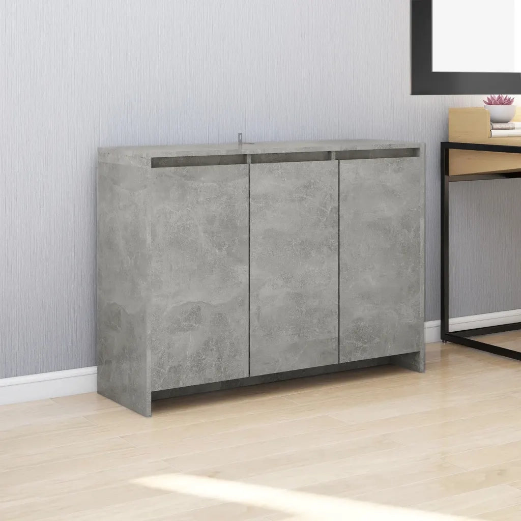 Credenza | Madia | Buffet da pranzo | Armadio da pranzo Grigio Cemento 102x33x75 cm in Truciolato