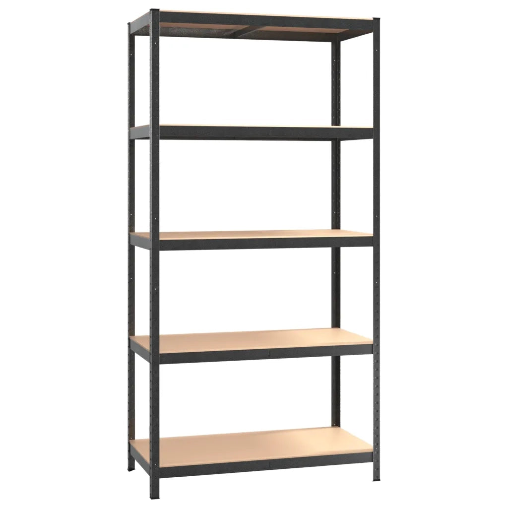 Scaffali Resistenti 5 Ripiani 2pz Grigio Acciaio e Multistrato 3154207