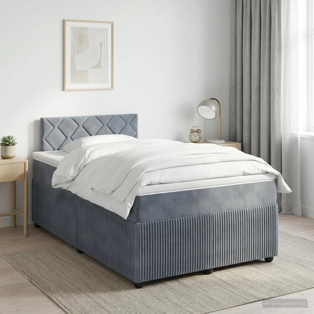 Letto box spring con materasso Grigio Scuro 120 x 190 cm 3451644