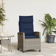 Sedia Reclinabile da Giardino con Tavolino Grigio Polyrattan 4108273