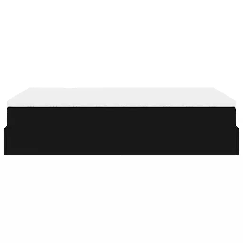 Struttura Letto Pouf con Materasso Nero 120x200 cm Similpelle 3311031