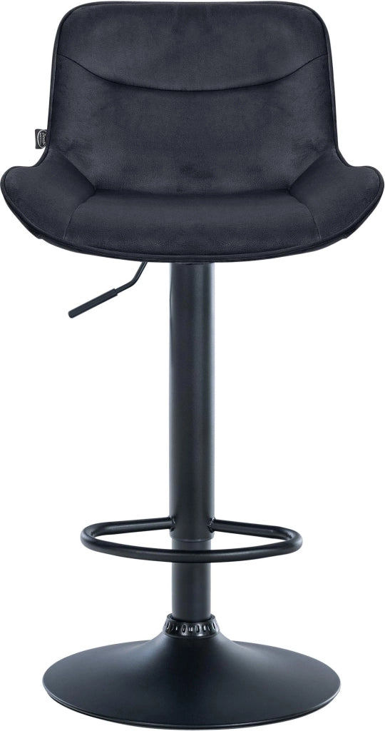 Set di 2 sgabelli da bar Vonore in velluto nero,nero