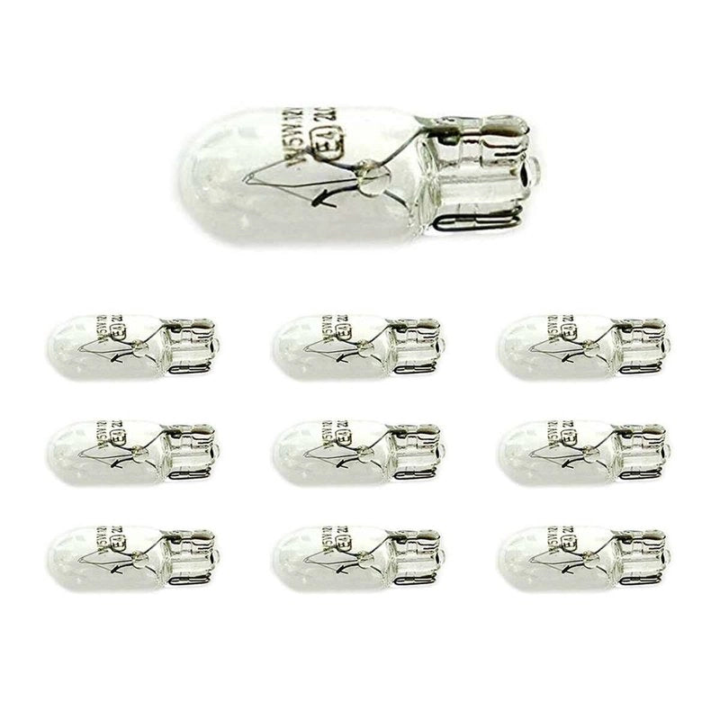10 Lampade Alogene T10 W5W 24V 5W Tutto Vetro W2,1x9,5d per Camion e Veicoli 24V