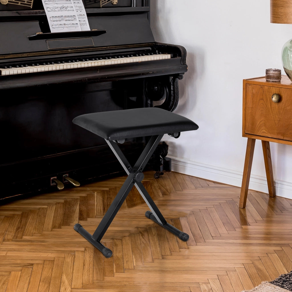 Sgabello da bar regolabile in altezza ¨C zephmum ¨C nero con seduta in PU e gambe in metallo