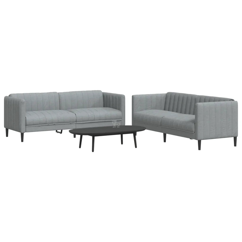 Set di Divani 2 pz Grigio Chiaro in Tessuto 3209238