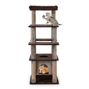 Albero per gatti 148 cm torre per gatti alta con condo aereo oscillante, Albero per gatti tiragraffi foro pompon e piattaforme -Alberi Tiragraffi