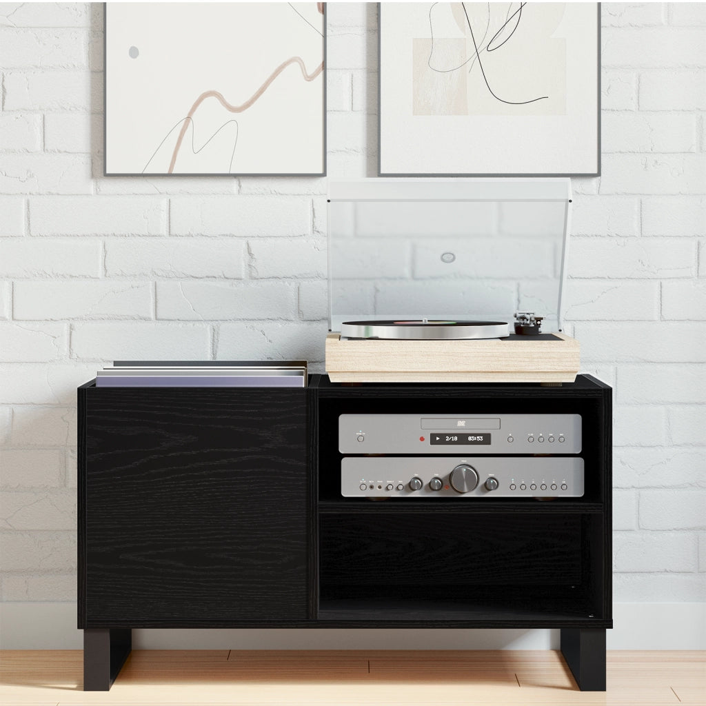 Mobile da registrare  Nero Rovere 84,5x38x48 cm in Legno ingegnerizzato