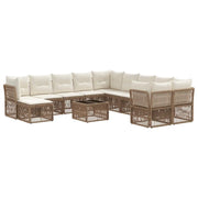Set Divano da Giardino 12 pcs Beige polyrattan 3434457
