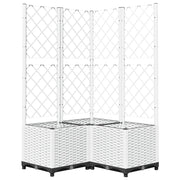Fioriera | Cassetta per fiori | Vaso da Giardino con Graticcio Bianco 80x80x136 cm PP