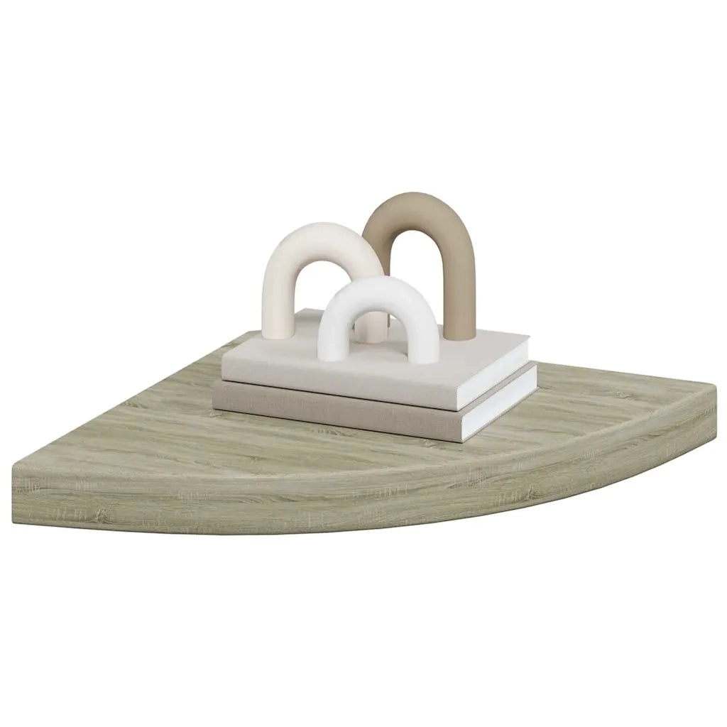 Scaffali Angolari a Parete 2 pz Rovere 35x35x3,8 cm MDF cod mxl 58762