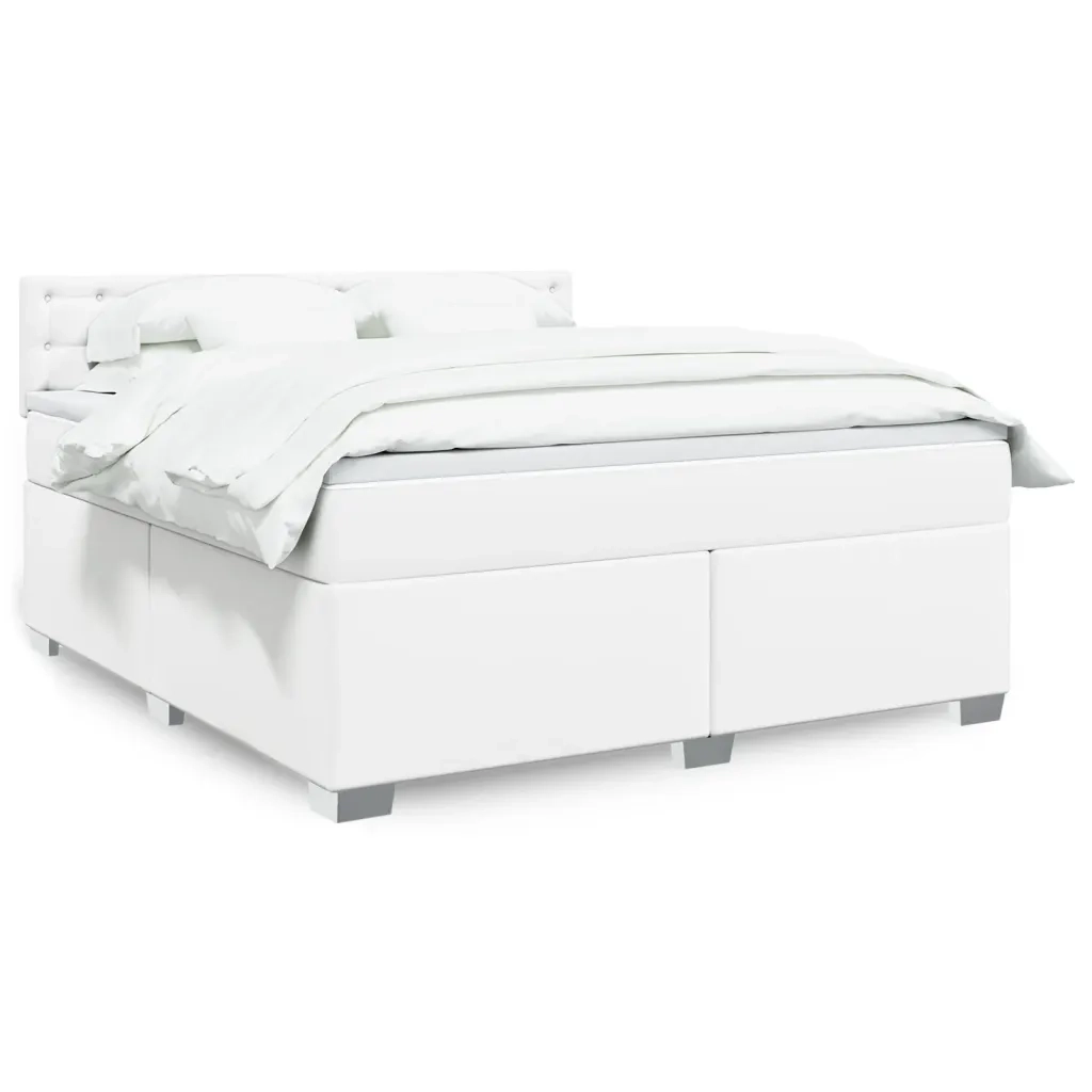 Giroletto a Molle con Materasso Bianco 180x200 cm in Similpelle 3286133
