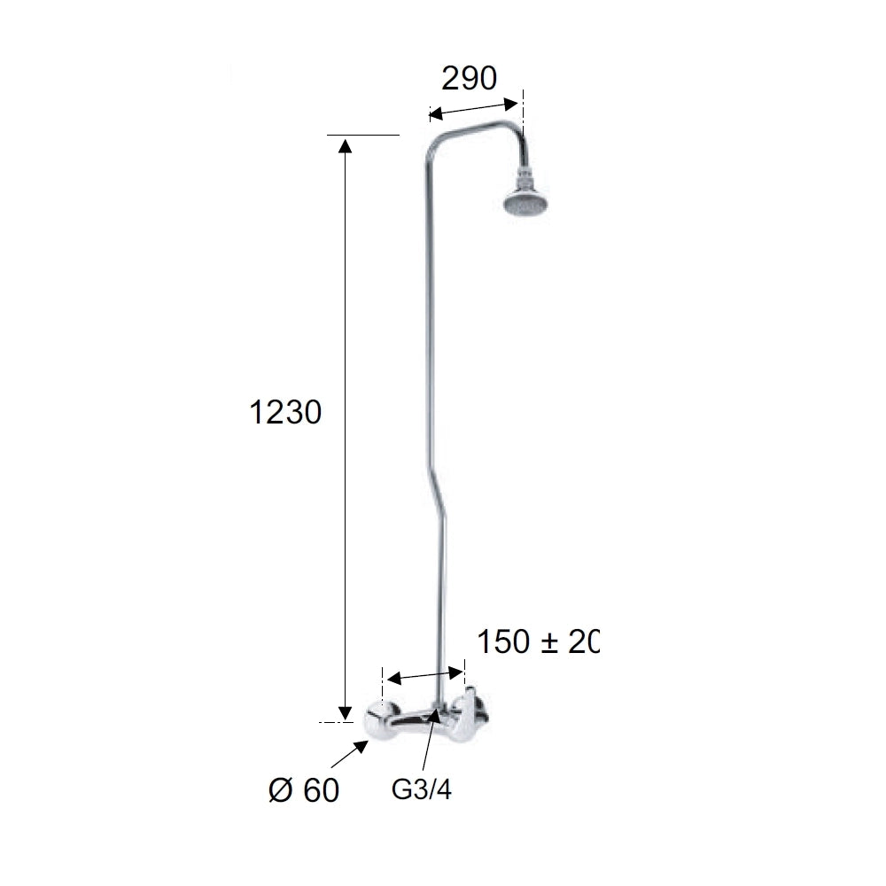 Colonna doccia con soffione - serie 35