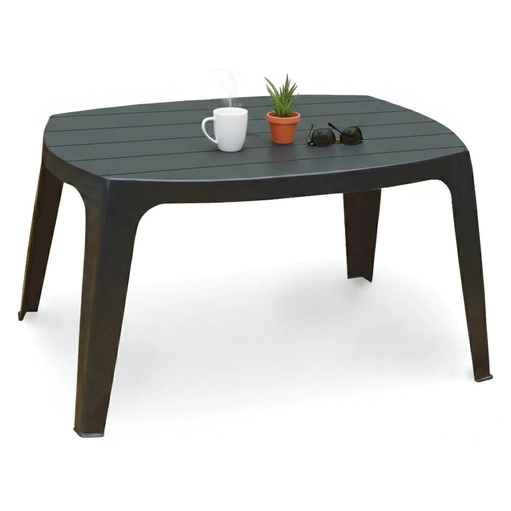 Mclendon, Tavolino da Esterno 2 Posti Made in Italy, 76x49x43h cm Nero Antracite