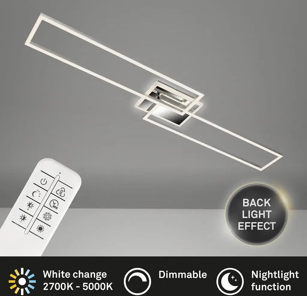 Lampada da soffitto a LED CCT Dimmerabile Telecomando 40W argento metallo Briloner