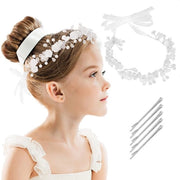 Accessori capelli - Foglia di fiori bianca - Cintura per capelli - Corona di fiori - Perle/Cristallo - Matrimonio - Prima comunione - Stile raffinato - Corona di fiori