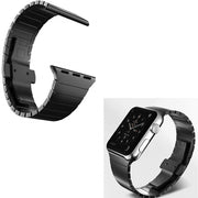 Trade Shop - Cinturino Nero 38mm Catena Compatibile Con Iwatch Serie 3/2/1 Chiusura Farfalla -