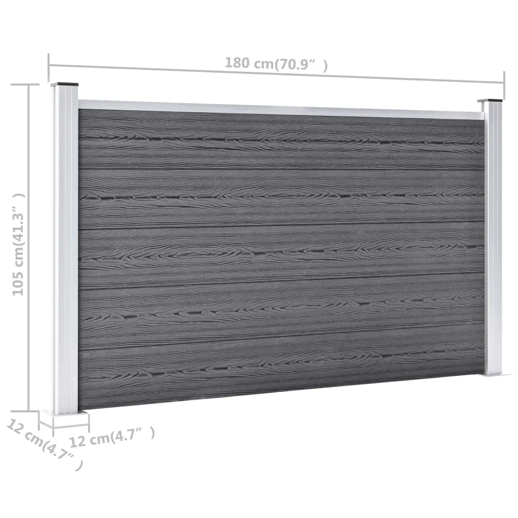 Recinzione da Giardino in WPC 526x106 cm Grigia 3053248