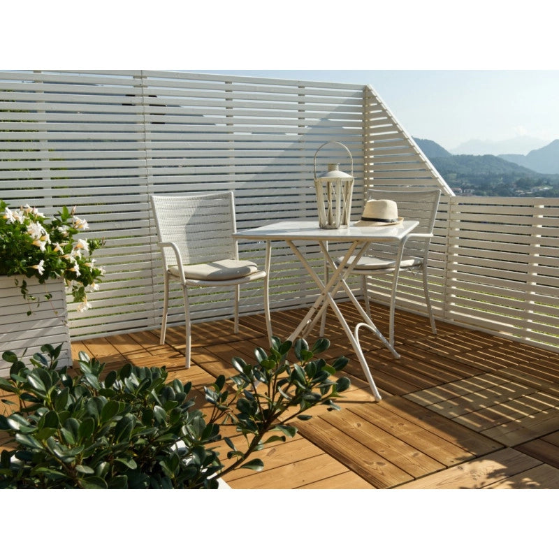 Frangivista in legno bianco 4 pezzi totali, pannelli 180x170 cm per privacy giardino e terrazzo - Esterni da Vivere