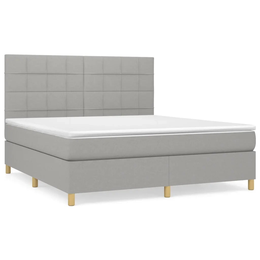 Giroletto a Molle con Materasso Grigio Chiaro180x200 cm Tessuto 3142353