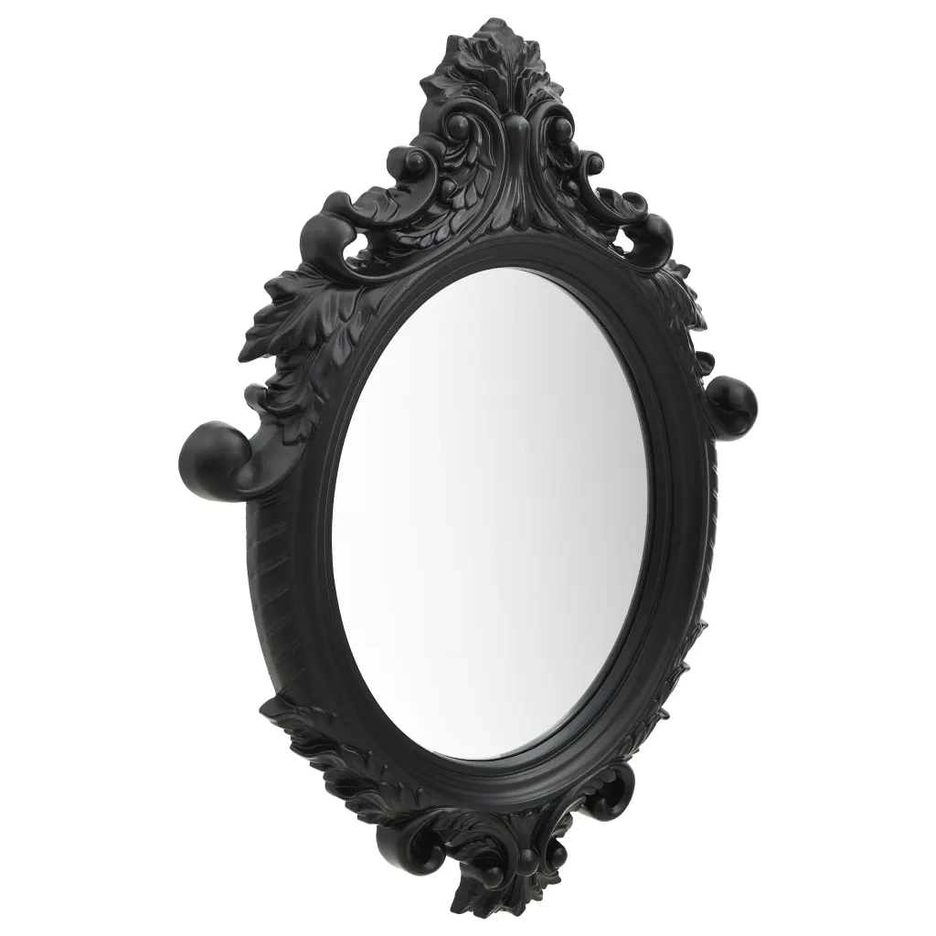 Specchio da Parete-Specchio a muro Stile Castello 56x76 cm Nero