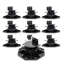 Set 10 supporti per pavimenti galleggianti, Altezza regolabile 33-64mm Max 2700 kg, Piedini Decking