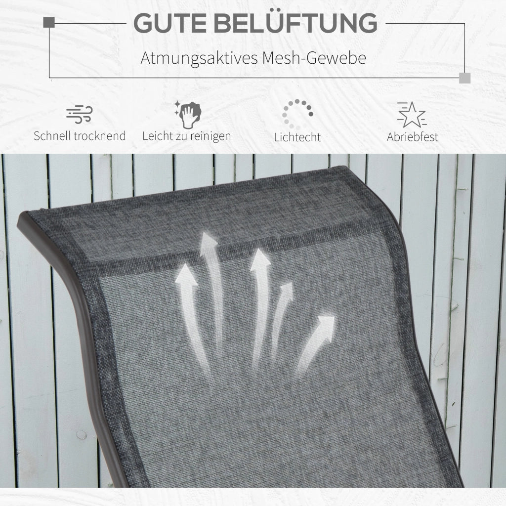 Sedia a dondolo da giardino in metallo ¨C zephmum ¨C grigio+beige 60x78x105 cm