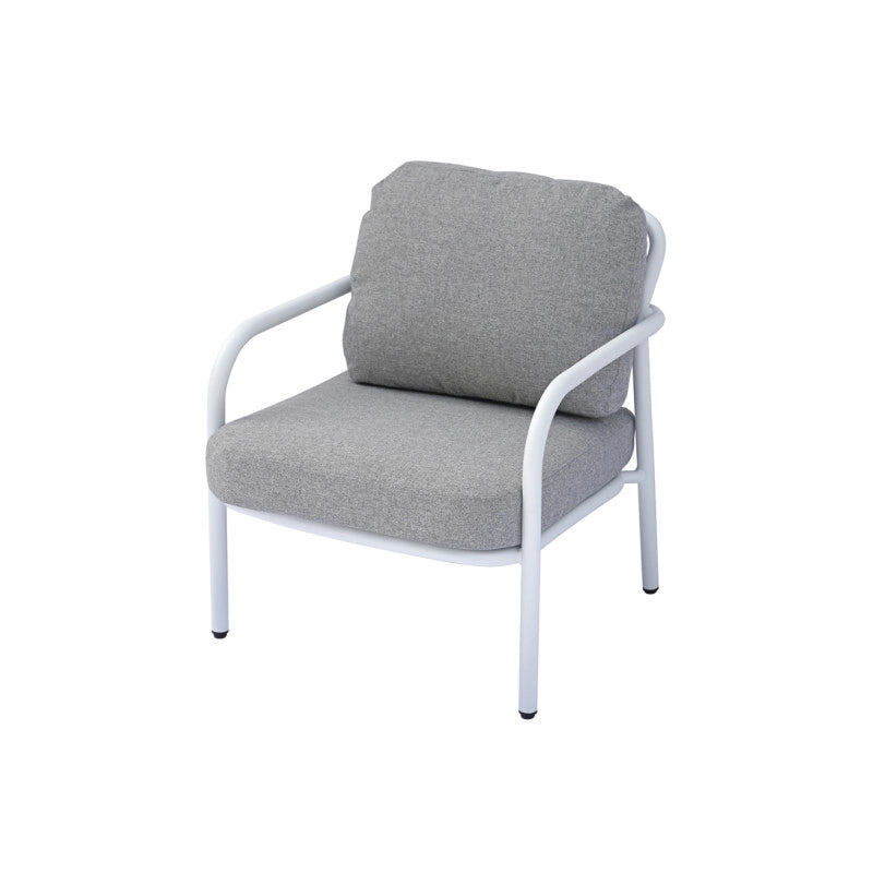 Salotto Almeria Alluminio Bianco Tavolino Gress Moia