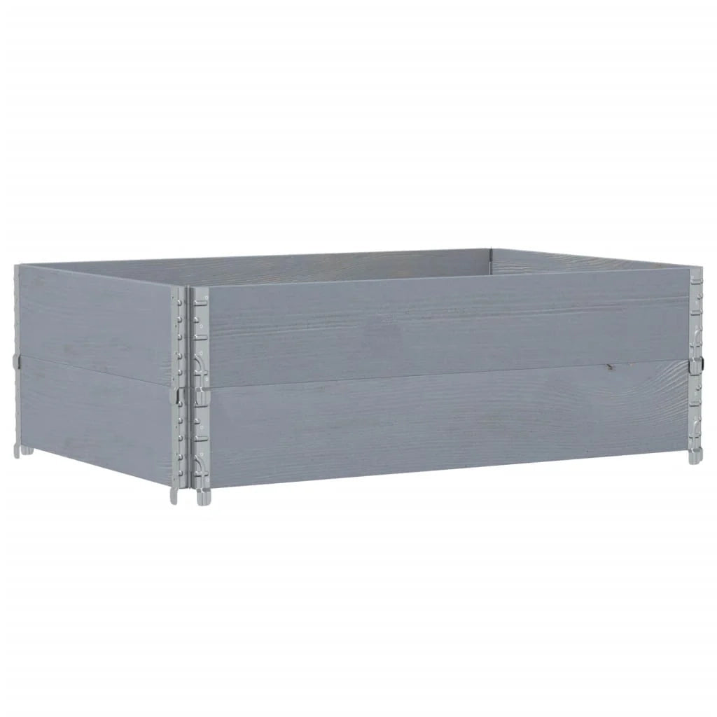 Vassoio per fioriera aiuola rialzata piante fiori terrazza giardino 120 x 80 cm legno massello di pino grigio 02_0037407