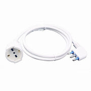 Trade Shop - Cavo Prolunga Con Spina 16a Presa Schuko Bivalente 3 Metri Colore Bianco 83286 -