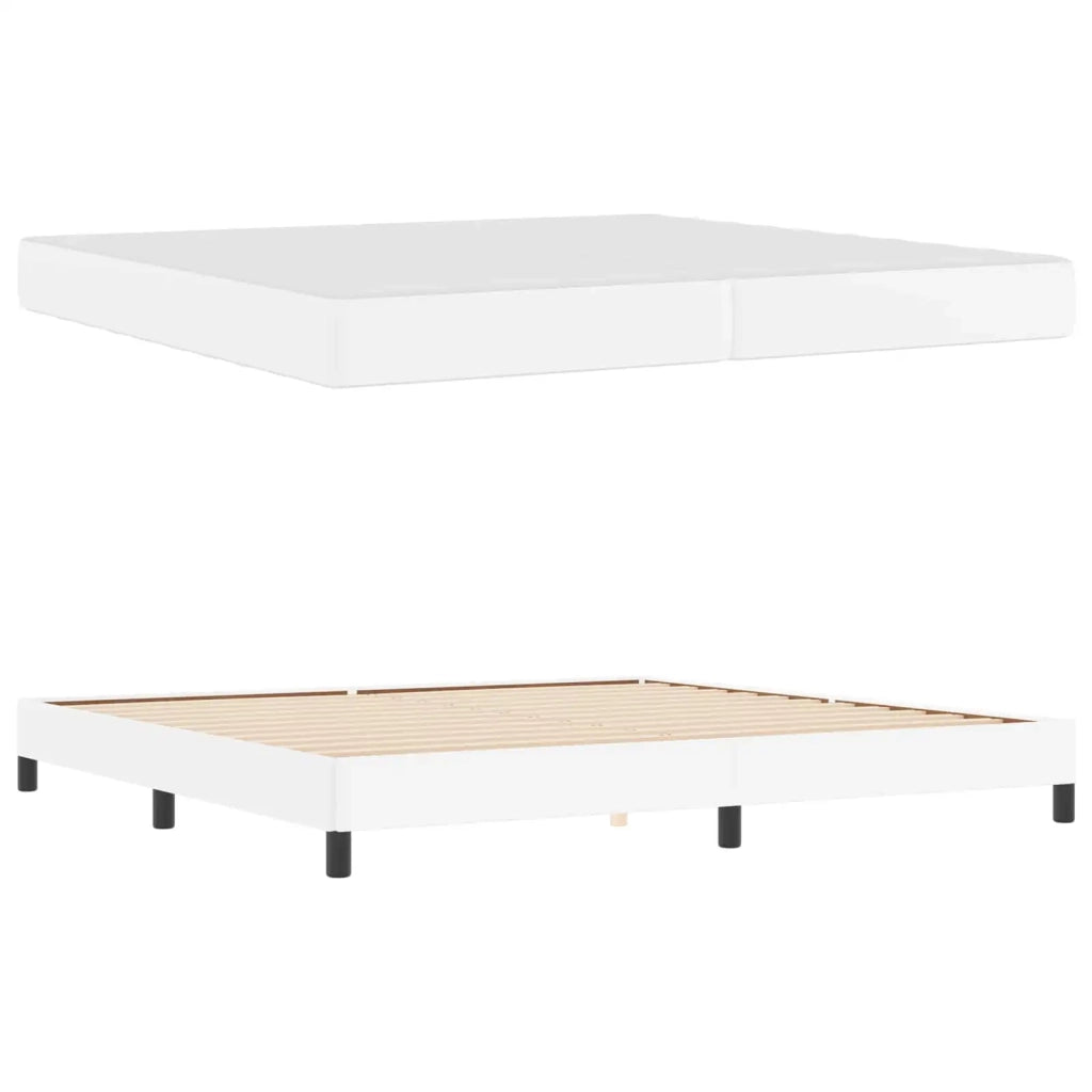 Struttura del letto Bianco Puro 200 x 200 cm Tessuto