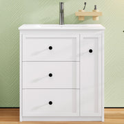 Mobile lavabo freestanding con lavabo in ceramica 76x46x82 cm