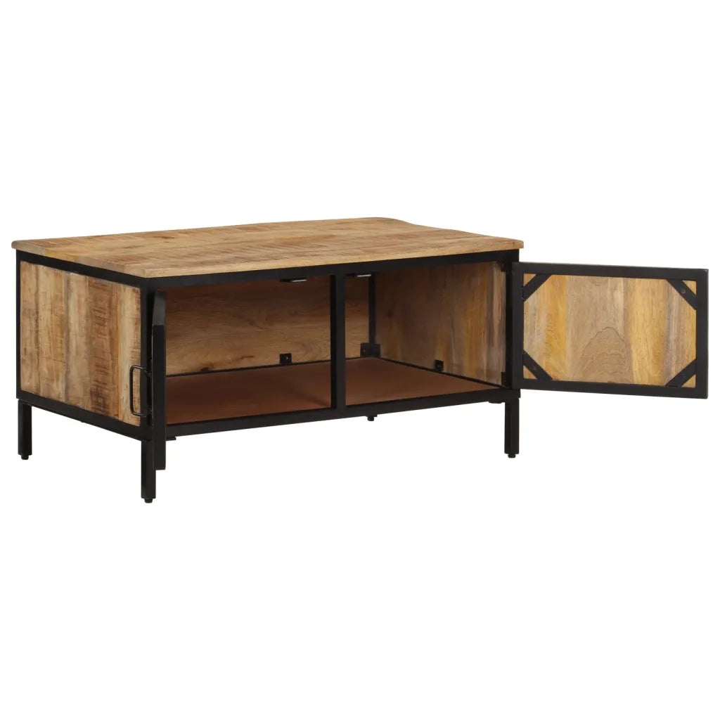 Tavolino da Salotto 80x50x40 cm Legno Massello di Mango Grezzo 374065
