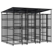 Gabbia per Cani da Esterno con Tetto in Acciaio 5,53 mÂ² cod mxl 44262