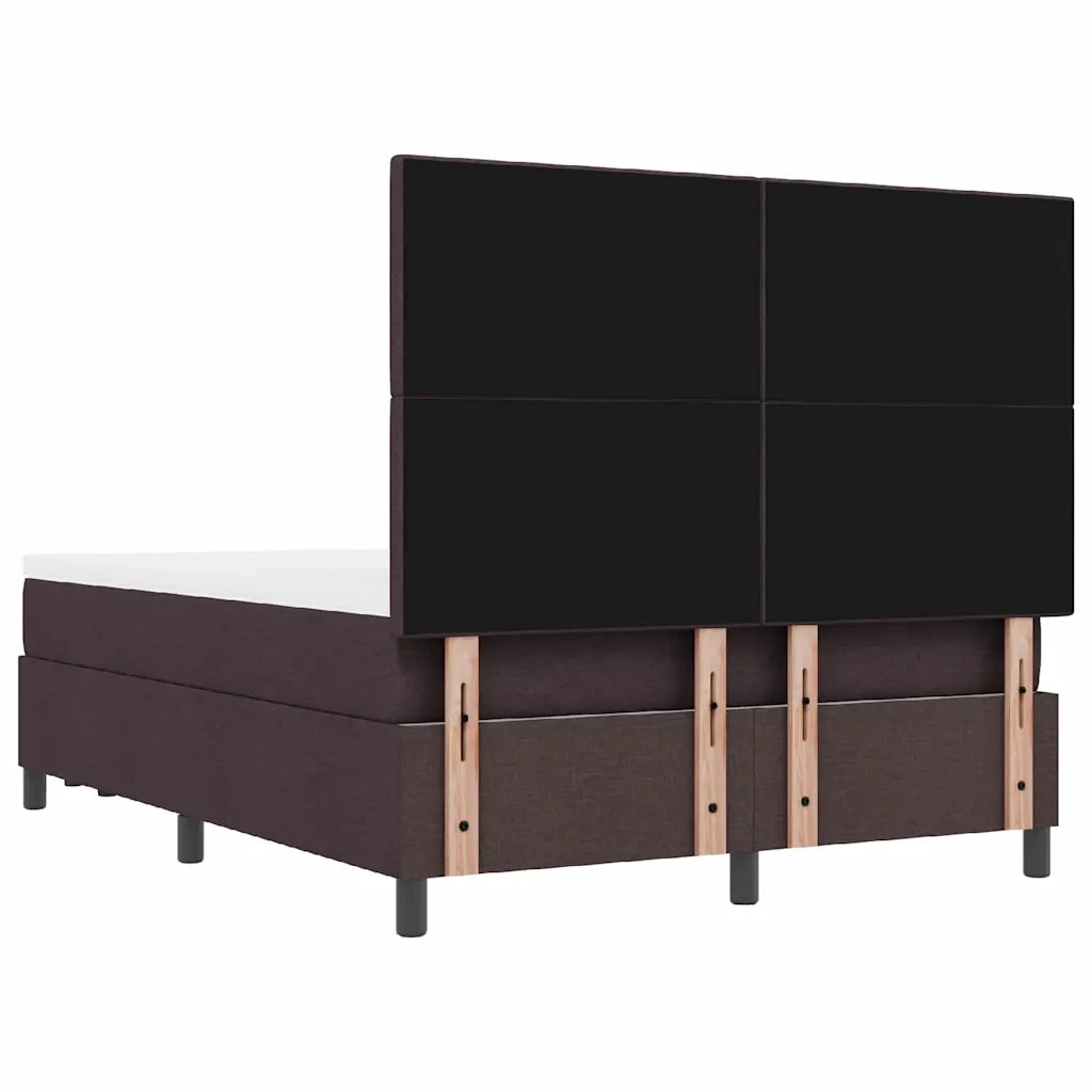 Letto a molle con testiera Marrone Scuro 140 x 200 cm Tessuto 3344075