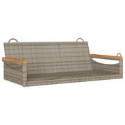 Panca da Giardino | Panchina Dondolo Grigia 109x62x40 cm in Polyrattan
