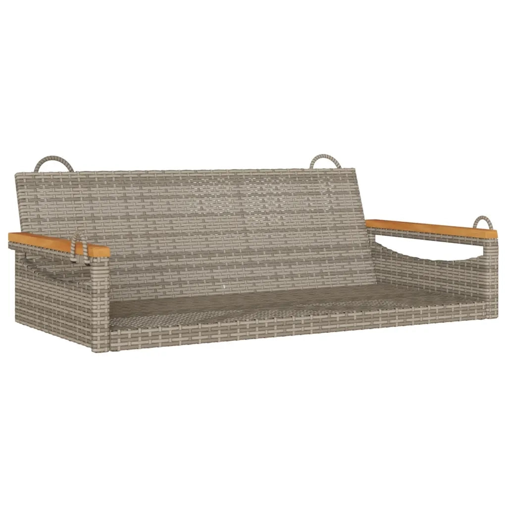 Panca da Giardino | Panchina Dondolo Grigia 109x62x40 cm in Polyrattan