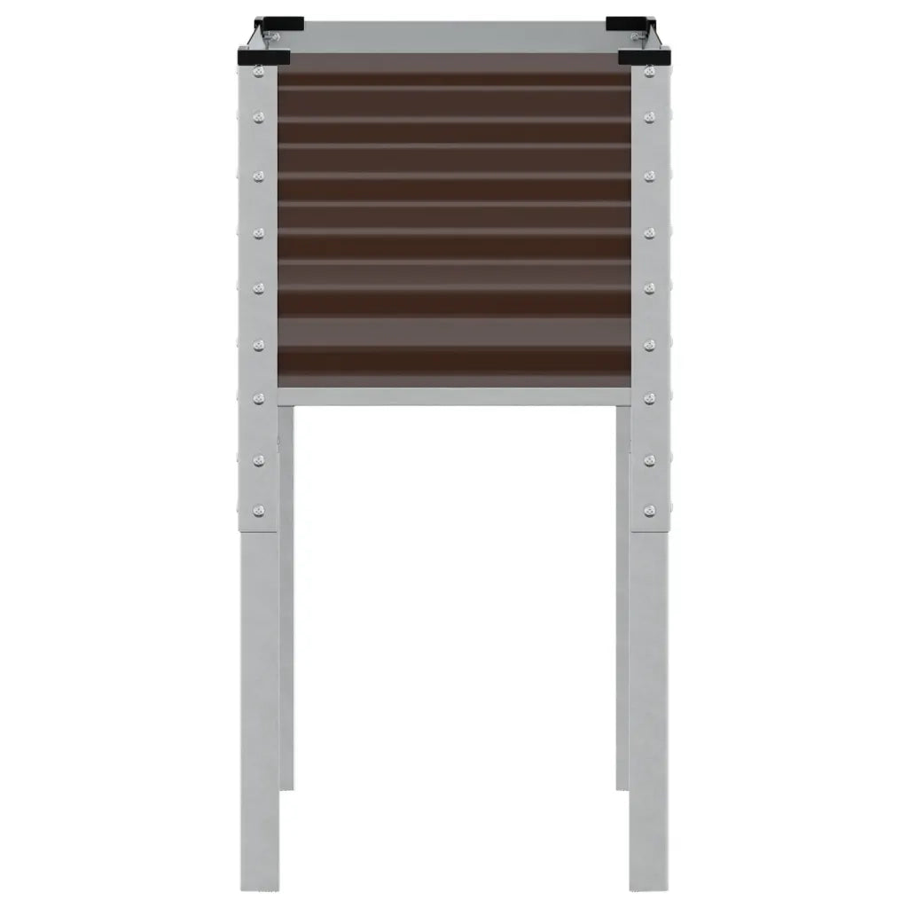 Fioriera | Cassetta per fiori | Vaso da giardino marrone 45x45x88 cm in acciaio