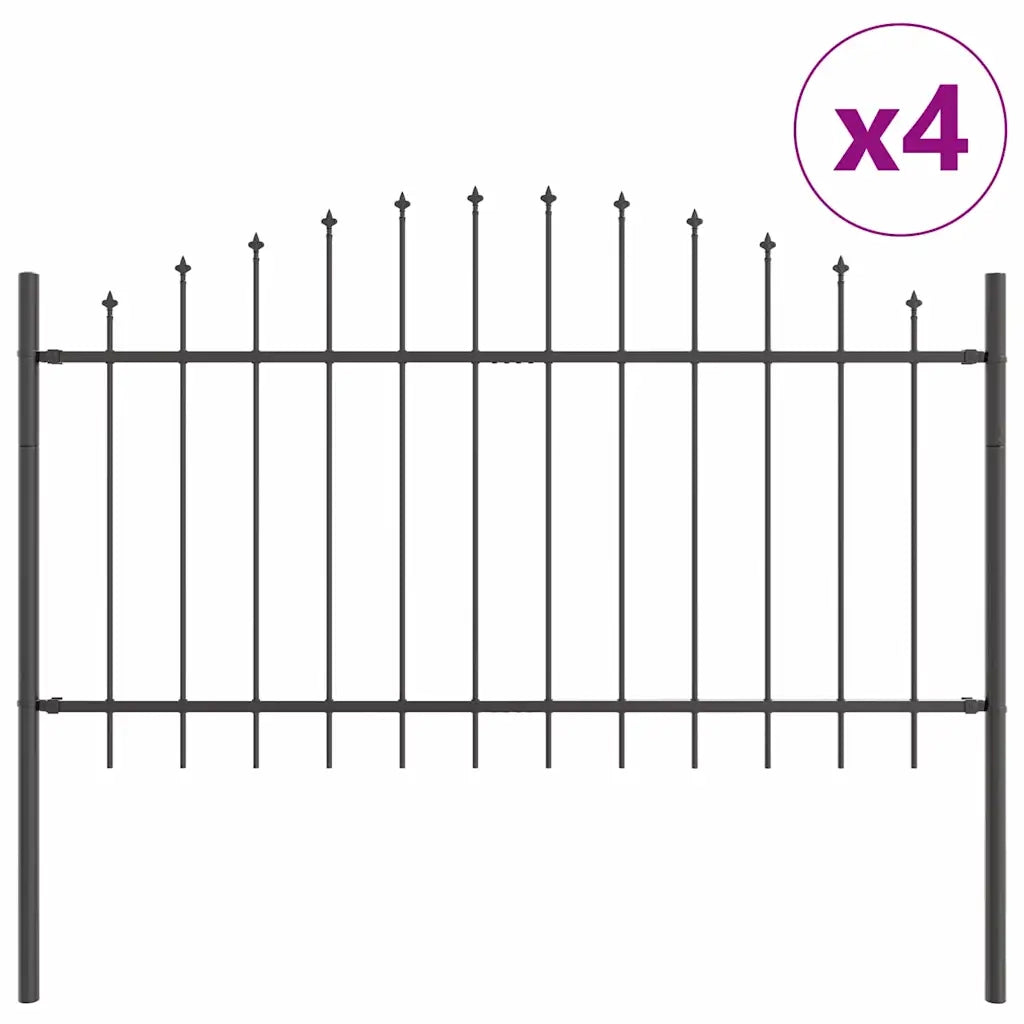 Recinzione per Giardino 4 pcs Grigio 170 x 140 cm