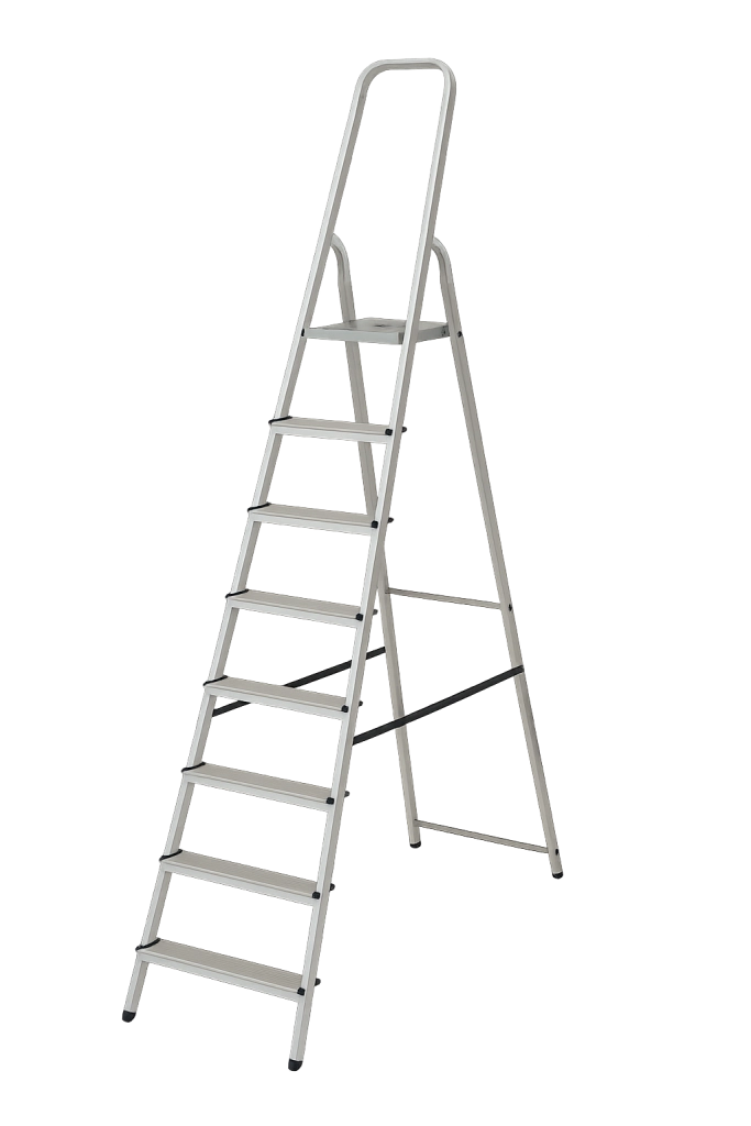 SCALA IN ALLUMINIO ALFA EUROSCALA EN131- 7 gradini cm.51x210h (149h pedana) kg.7 - 1 pezzi FACAL