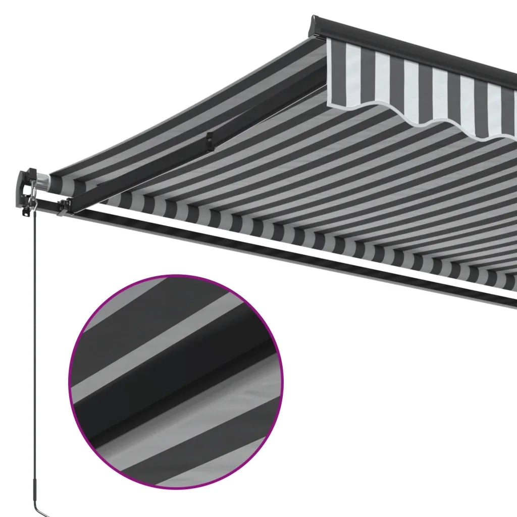 Tenda Sole Retrattile Manuale LED Antracite e Bianco 600x350 cm 3215820