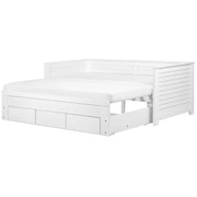 Letto Allungabile Legno MDF Bianco 3 Cassetti a Doghe 90/180 x 200 cm