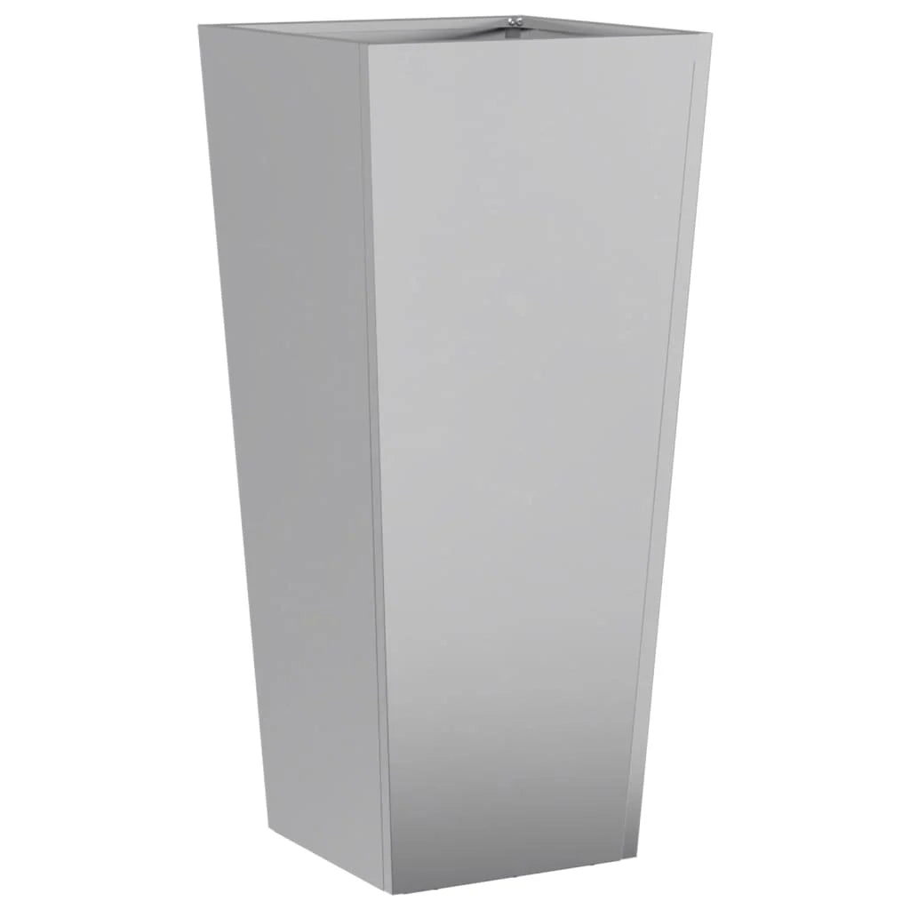 Fioriera rialzata per piante fiori giardino terrazze set da 2 35 x 35 x 75 cm acciaio zincato grigio 02_0038943