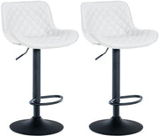 Set di 2 Sgabello da bar Minosa bianco,Finta pelle