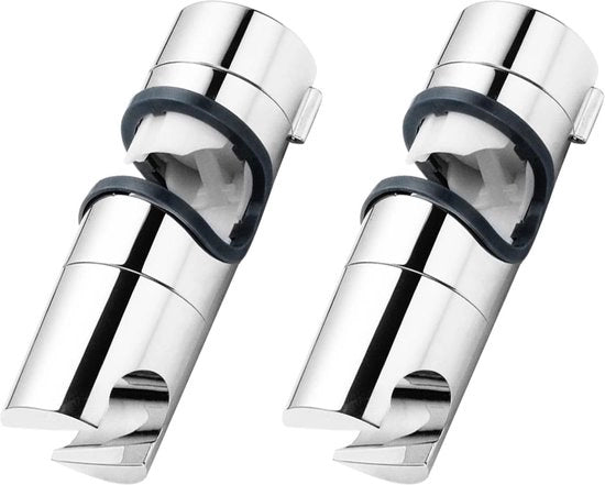 2 x Supporto doccia universale per tubi 18-25 mm Supporto doccia manuale 360° rotativo Supporto doccia per barra di scorrimento in ABS con finitura cromata