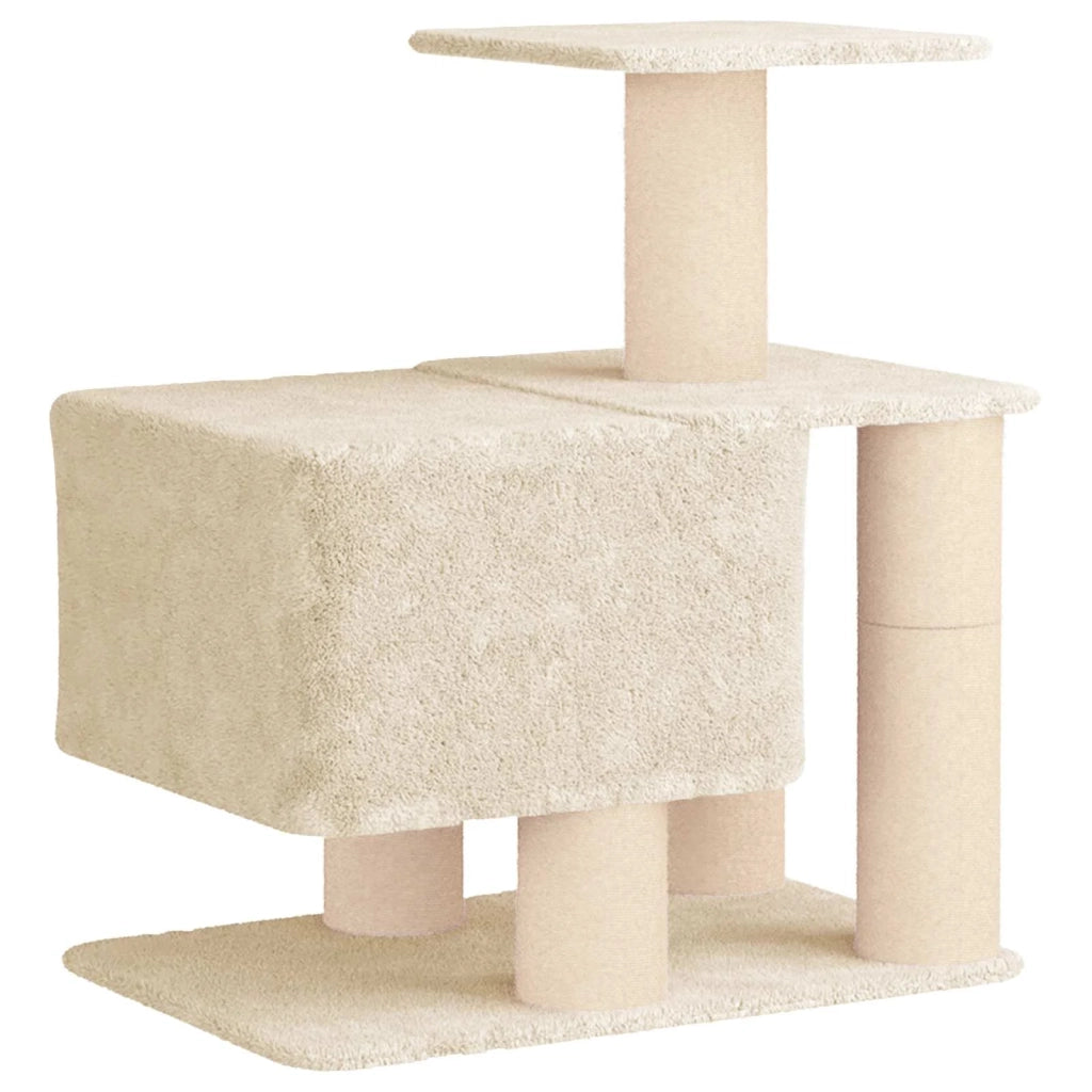 Albero per gatti con pali per graffiare in sisal Crema 96 cm 42033057