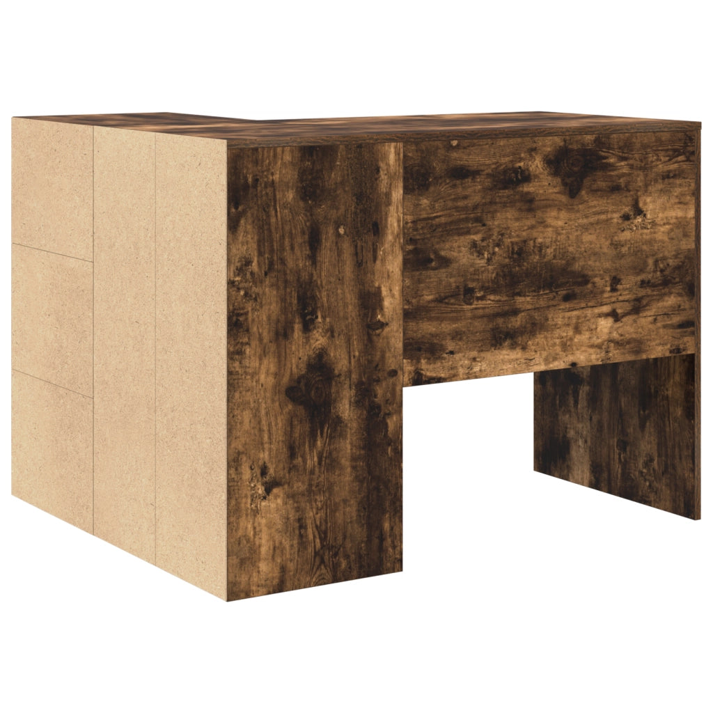 Scrivania ad Angolo Rovere Affumicato 102x88x75 cm Legno ingegnerizzato