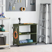 vidaXL Carrello per Attrezzi con ruota Oliver verde 75 x 35 x 73 cm
