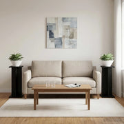 Supporto per piante 2 pcs Rovere Nero 25 x 25,5 x 60,5 cm
